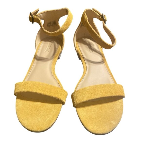 Soludos Sandals Women Size 7 Yellow Suede Strappy Flats - Picture 1 of 6
